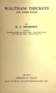 Tapa de Waltham thickets and other poems