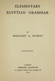 Tapa de Elementary Egyptian grammar
