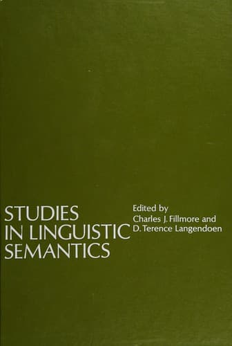 Tapa de Studies in linguistic semantics