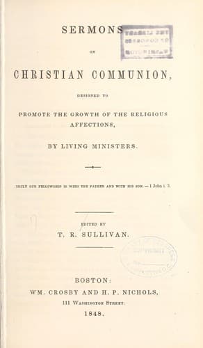 Tapa de Sermons on Christian Communion