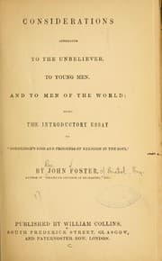 Tapa de Considerations addressed to the unbeliever