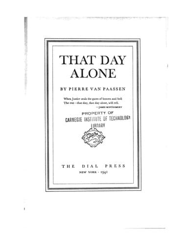 Tapa de That day alone