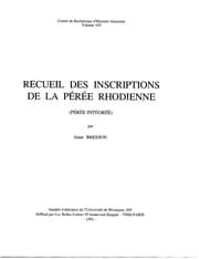 Tapa de Recueil des inscriptions de la Pérée rhodienne