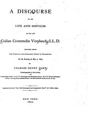 Tapa de A discourse on the life and services of the late Gulian Crommelin Verplanck, LL.D
