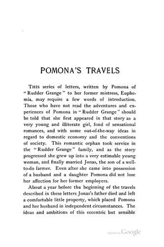 Tapa de Pomona's Travels: A Series of Letters to the Mistress of Rudder Grange from ...