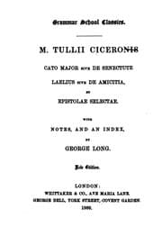 Tapa de M. Tullii Ciceronis Cato major, sive, De senectute: Laelius, sive, De amicitia ; et epistolae ..