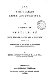 Tapa de Q.S.F. Tertulliani Liber apologeticus, with Engl. notes and a preface by H.A. Woodham: The ..