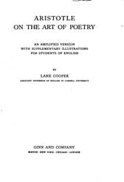 Tapa de Aristotle on the Art of Poetry: An Amplified Version with Supplementary ..