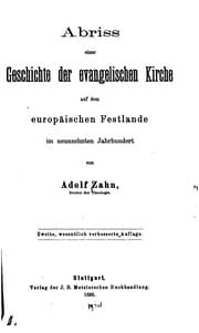 Tapa de Abriss einer Geschichte der evangelischen Kirche auf dem europäischen Festlande im neunzehnten ..