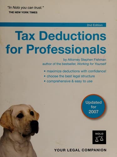 Tapa de Tax deductions for professionals