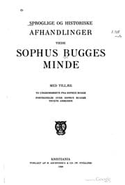Tapa de Sproglige og historiske afhandlinger viede Sophus Bugges minde