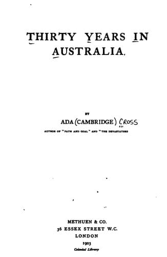 Tapa de Thirty years in Australia