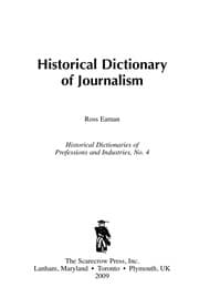 Tapa de Historical dictionary of journalism