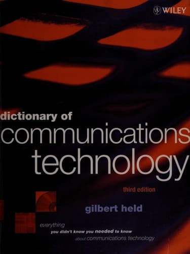 Tapa de Dictionary of communications technology