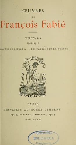 Tapa de Poésies, 1905-1918