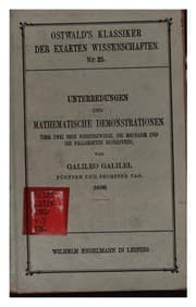 Tapa de Unterredungen und mathematische Demonstrationen: Über zwei neue Wissenszweige, die Mechanik und ..