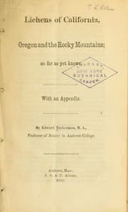 Tapa de Lichens of California, Oregon, and the Rocky mountains