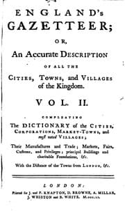 Tapa de England's Gazetteer: Or, an Accurate Description of All the Cities, Towns ..