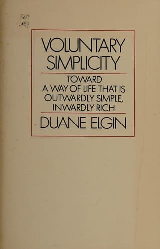 Tapa de Voluntary simplicity