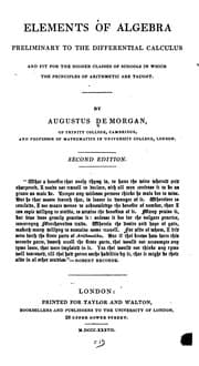 Tapa de The Elements of Algebra Preliminary to the Differential Calculus: And Fit for the Higher Classes ..