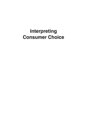 Tapa de Interpreting consumer choice
