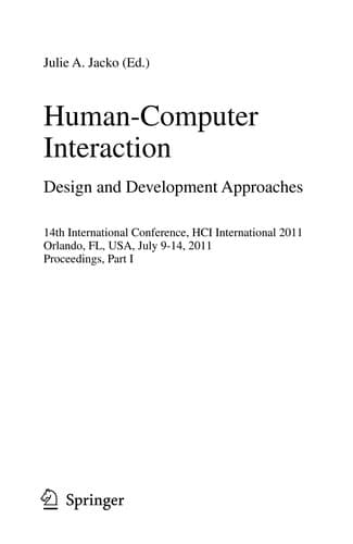 Tapa de Human-Computer Interaction. Design and Development Approaches