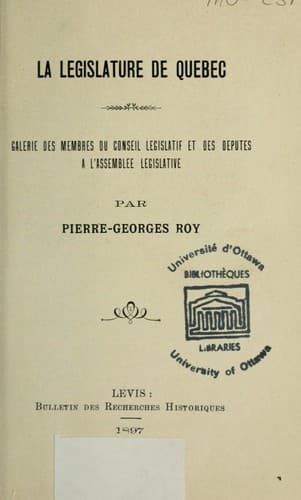Tapa de La Législature de Québec