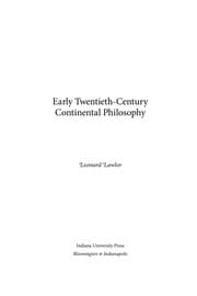 Tapa de Early twentieth-century Continental philosophy