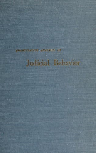 Tapa de Quantitative analysis of judicial behavior