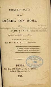 Tapa de Concordato de la América con Roma
