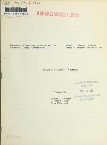 Tapa de 1978 DPW staff survey