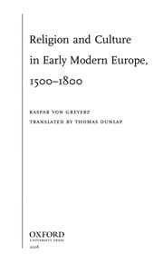 Tapa de Religion and culture in early modern Europe, 1500-1800