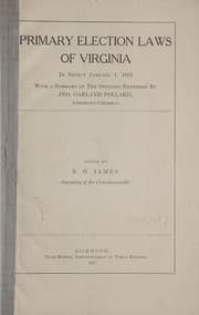 Tapa de Primary election laws of Virginia in effect January 1, 1915