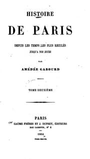 Tapa de Histoire de Paris depuis les temps les plus reculés jusqu'à nos jours