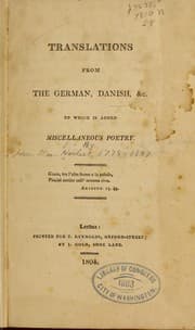 Tapa de Translations from the German, Danish, & c