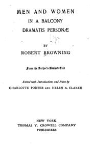 Tapa de Men and Women: In a Balcony; Dramatis Personæ