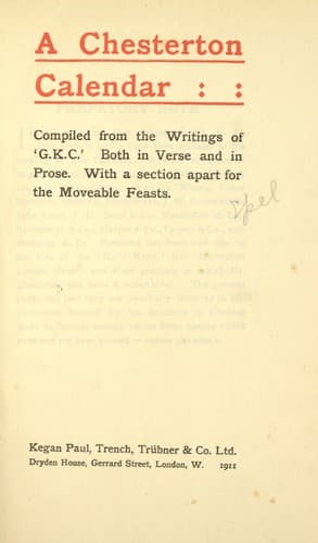 Tapa de A Chesterton calendar