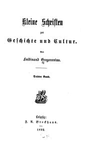 Tapa de Kleine Schriften zur Geschichte und Cultur