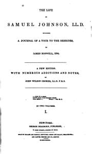 Tapa de THE LIFE OF SAMUEL JOHNSON, LL.D. INCLUDING A JOURNAL OF A TOUR TO THE HEBRIDES