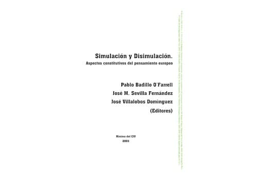 Tapa de Simulación y disimulación