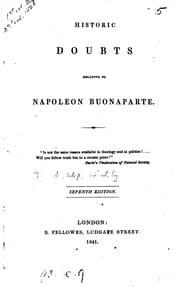Tapa de Historic doubts relative to Napoleon Buonaparte