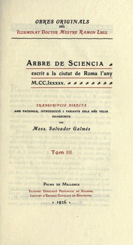 Tapa de Obres de Ramon Lull