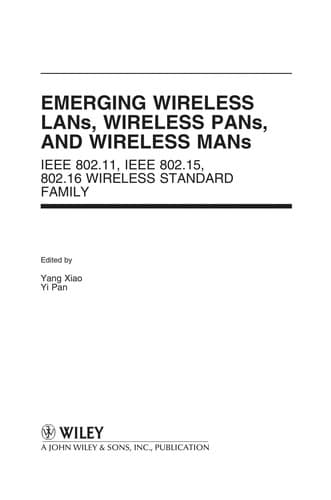 Tapa de Emerging wireless LANs, wireless PANs, and wireless MANs