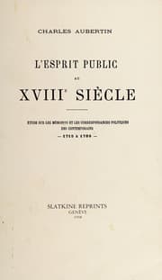 Tapa de L' esprit public au XVIIIe siècle