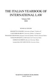 Tapa de The Italian yearbook of international law