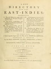 Tapa de A new directory for the East-Indies