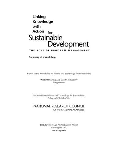 Tapa de Linking knowledge with action for sustainable development