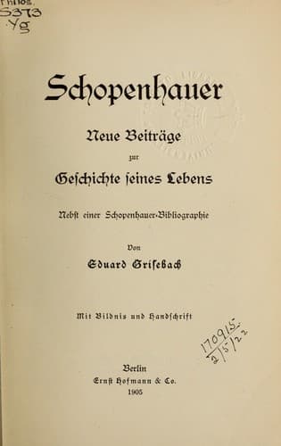 Tapa de Schopenhauer