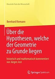 Tapa de Bernhard Riemann „Über die Hypothesen, welche der Geometrie zu Grunde liegen“