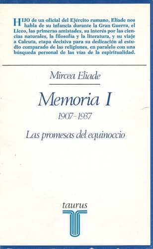 Tapa de Memoria I, 1970-1937